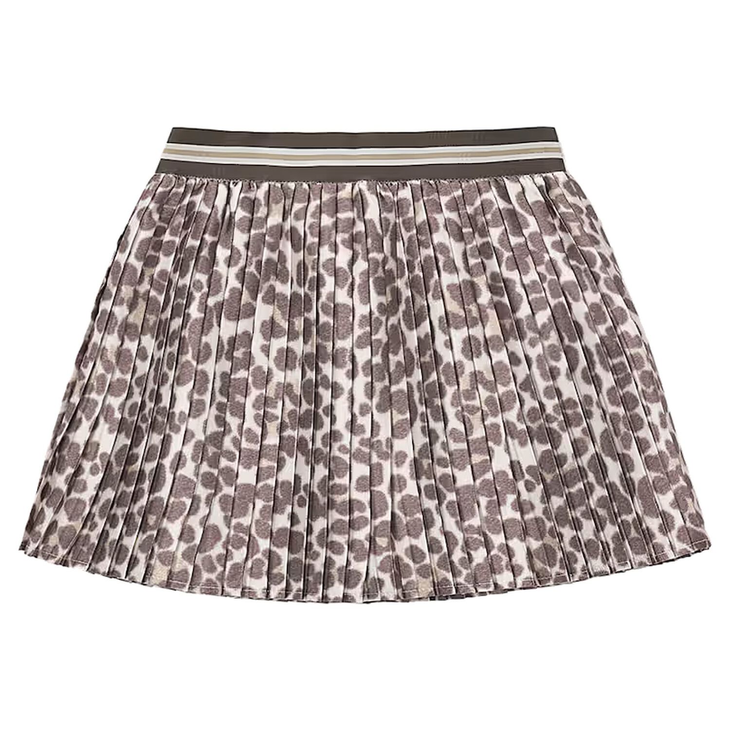 Girls Beige & Ivory Pleated Skirt, 1, hi-res