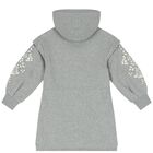 Girls Grey Logo Hooded Dress, 1, hi-res