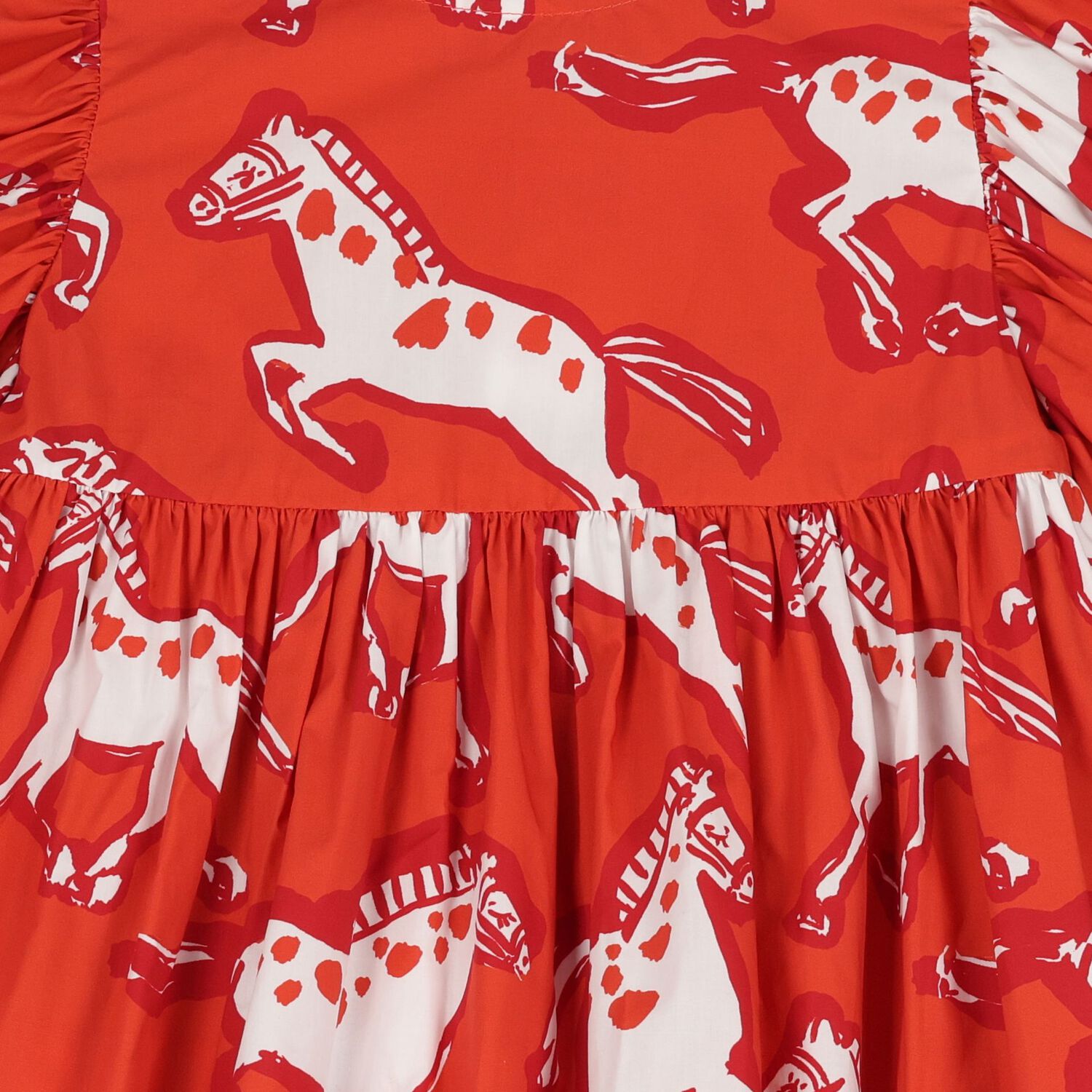 Girls Red Horse Dress, 1, hi-res