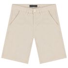 Boys Beige Chino Shorts, 1, hi-res