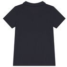Boys Navy Blue Logo Polo Shirt, 1, hi-res
