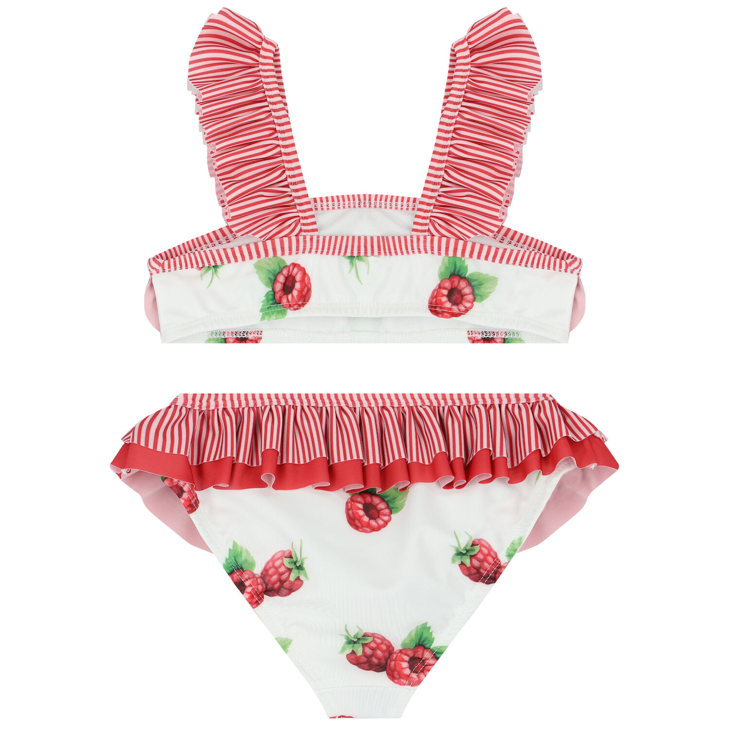 Girls White & Red Raspberries Swimsuit, 1, hi-res