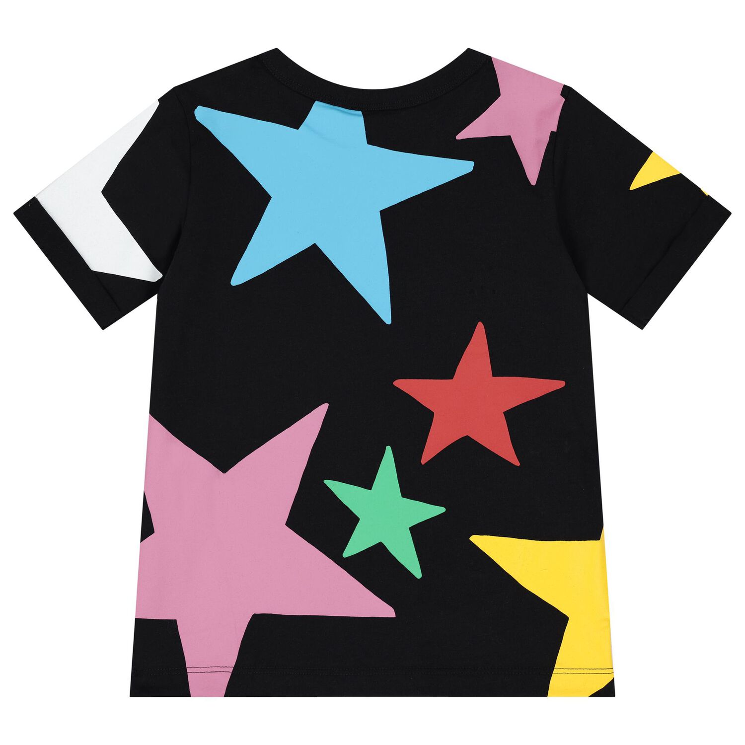 Girls Black Stars Logo T-Shirt, 1, hi-res