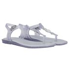 Girls White Glitter Solar Sandals, 1, hi-res