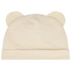 Beige Teddy Bear Logo Hat & Bib Baby Gift Set, 2, hi-res
