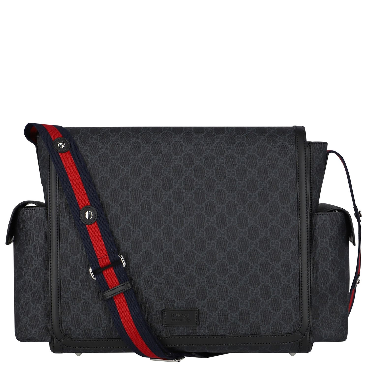 Black GG Supreme Baby Changing Bag, 1, hi-res image number null