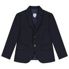 Boys Navy Blue Suit, 1, hi-res