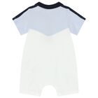 Baby Boys White Logo Polo Romper, 1, hi-res