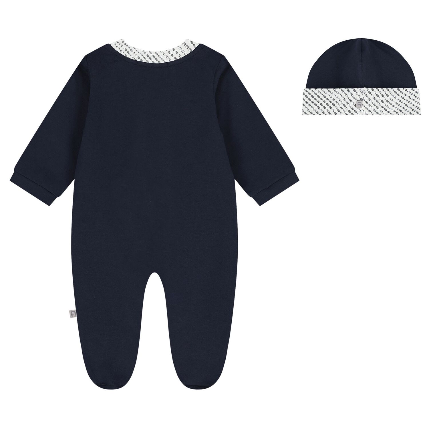 Baby Boys Navy Blue Logo Babygrow Gift Set, 2, hi-res