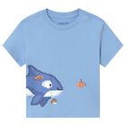 Younger Boys Blue Whale T-Shirt, 1, hi-res