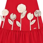 Girls Red Flower Dress, 1, hi-res
