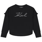 Mini Me Girls Black Logo Pearl Sweatshirt, 1, hi-res