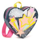 Girls Blue Sparkle Stars Backpack, 1, hi-res