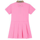 Girls Pink Checkered Polo Dress, 3, hi-res