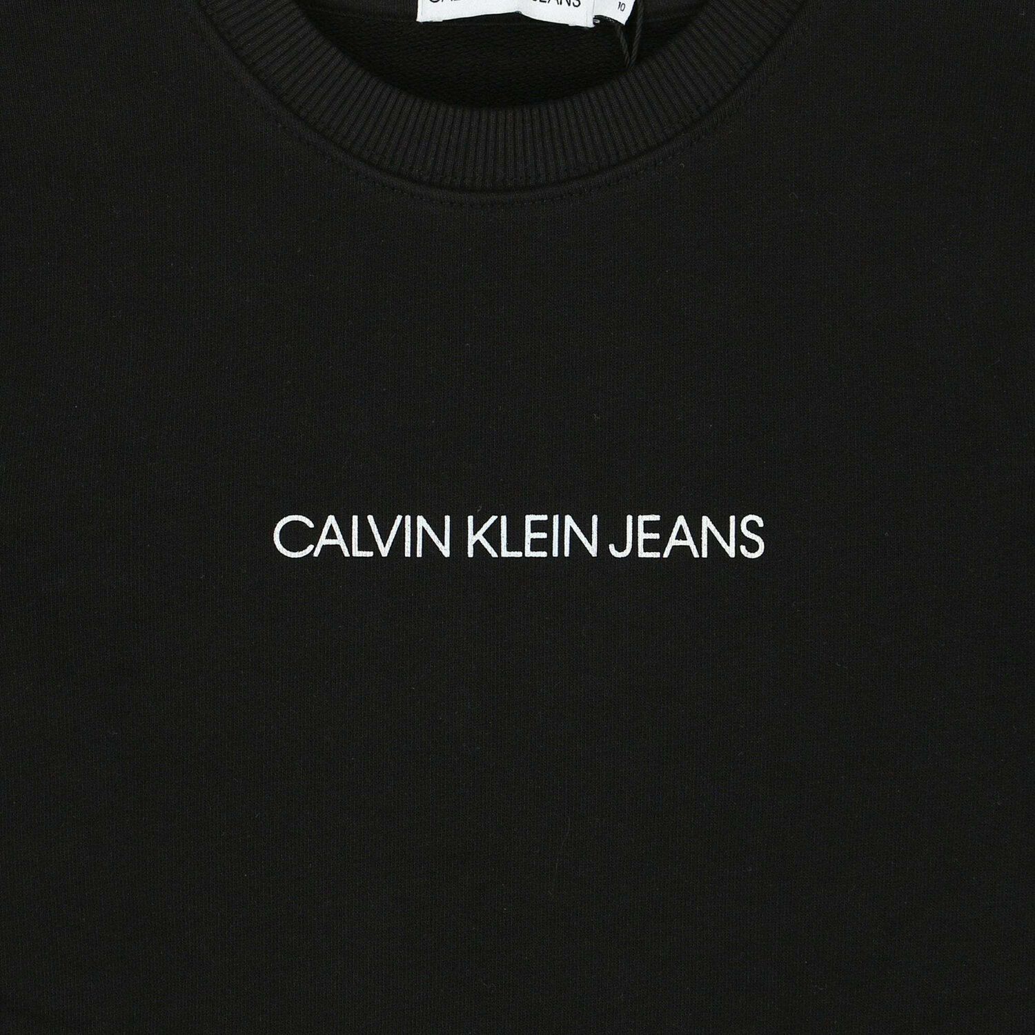 Girls Black Logo Sweatshirt, 1, hi-res