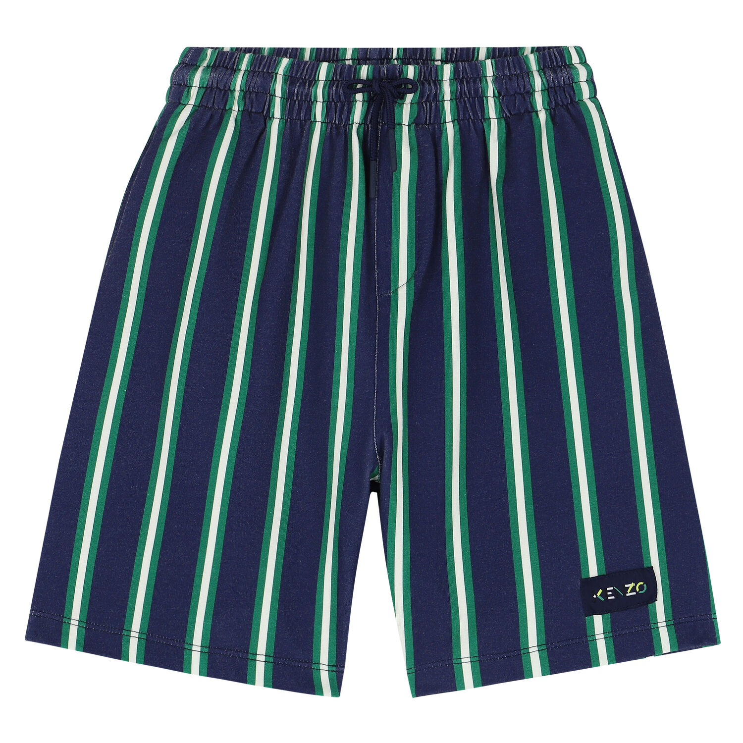 Boys Blue Striped Shorts, 1, hi-res