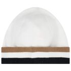 White Logo Hat & Booties Baby Gift Set, 1, hi-res