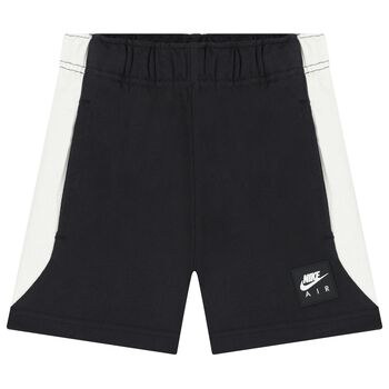 Boys Black & Ivory Logo Shorts