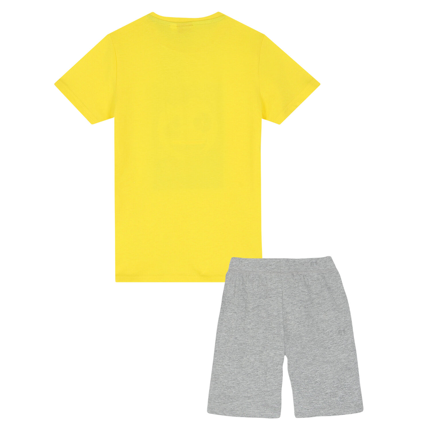 Boys Yellow & Grey Smiley Shorts Set, 1, hi-res