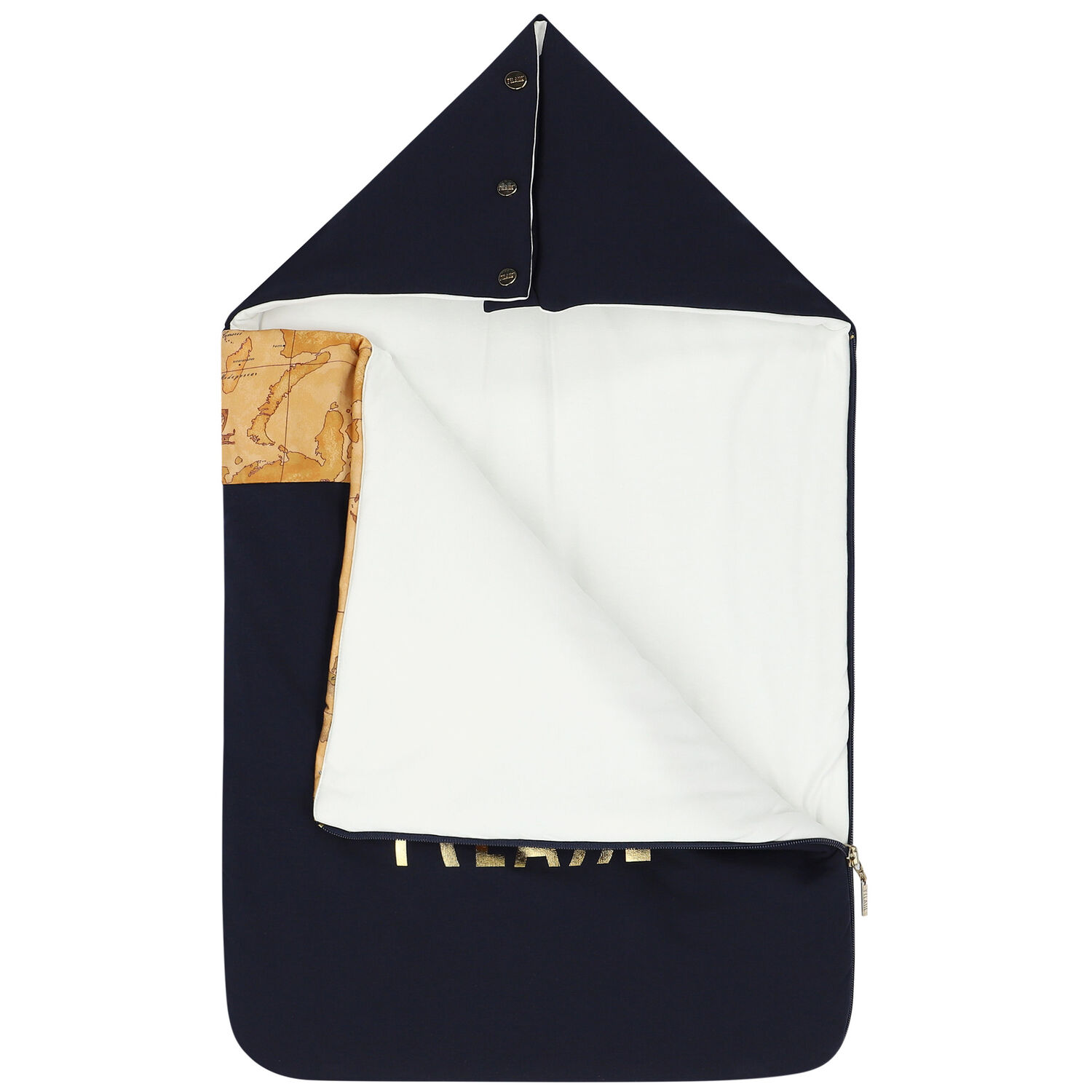 Navy Blue & Beige Geo Map Baby Nest, 1, hi-res
