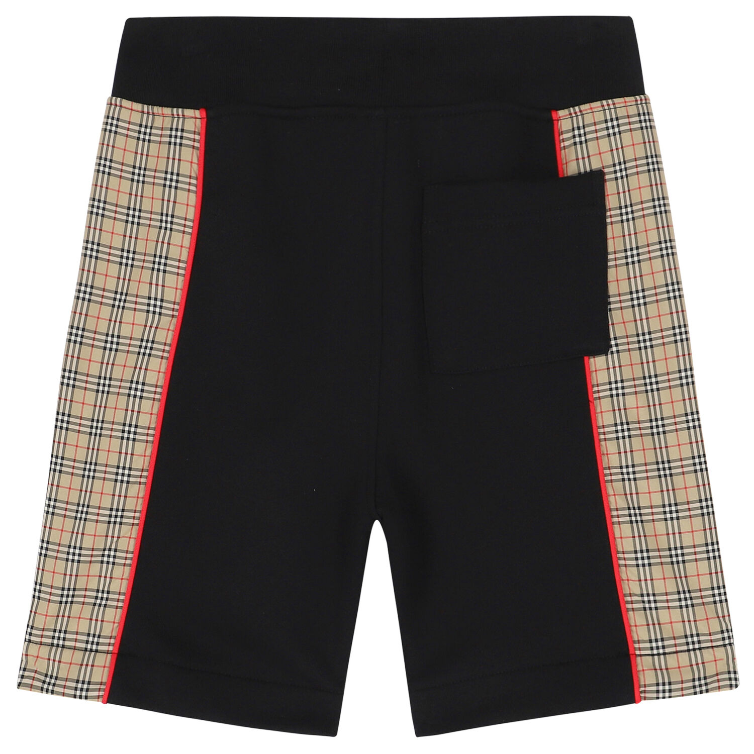 Boys Black & Checked Cotton Shorts, 1, hi-res