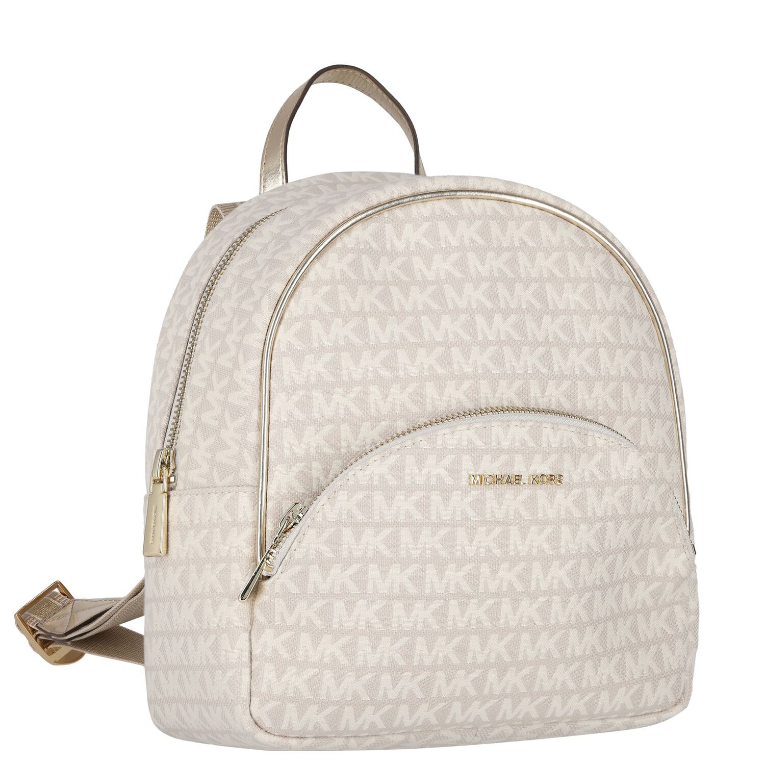 Girls Ivory & Gold Logo Backpack, 1, hi-res