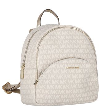 Girls Ivory & Gold Logo Backpack