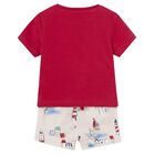 Baby Boys Red & Beige Shorts Set, 1, hi-res