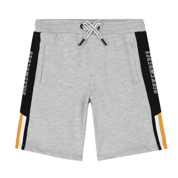 Boys Grey & Black Cotton Short