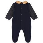Baby Boys Navy Blue Logo Babygrow, 1, hi-res