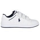 Boys White Logo Trainers, 1, hi-res