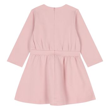 Younger Girls Pink & Gold Logo Dress