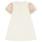 Younger Girls Ivory Bag Logo Dress, 1, hi-res
