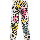 Girls Ivory Animal Print Leggings, 1, hi-res