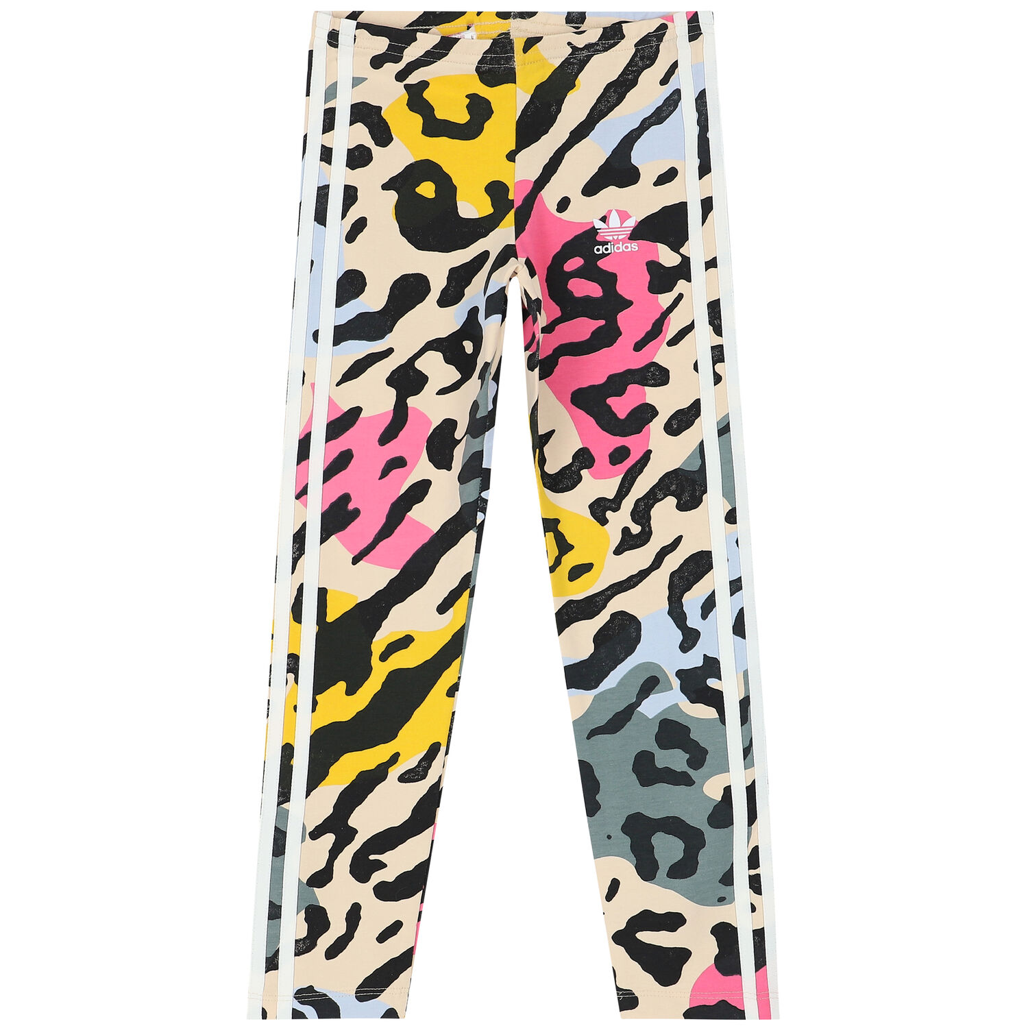 Girls Ivory Animal Print Leggings, 1, hi-res