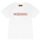 Girls White Logo T-Shirt, 1, hi-res