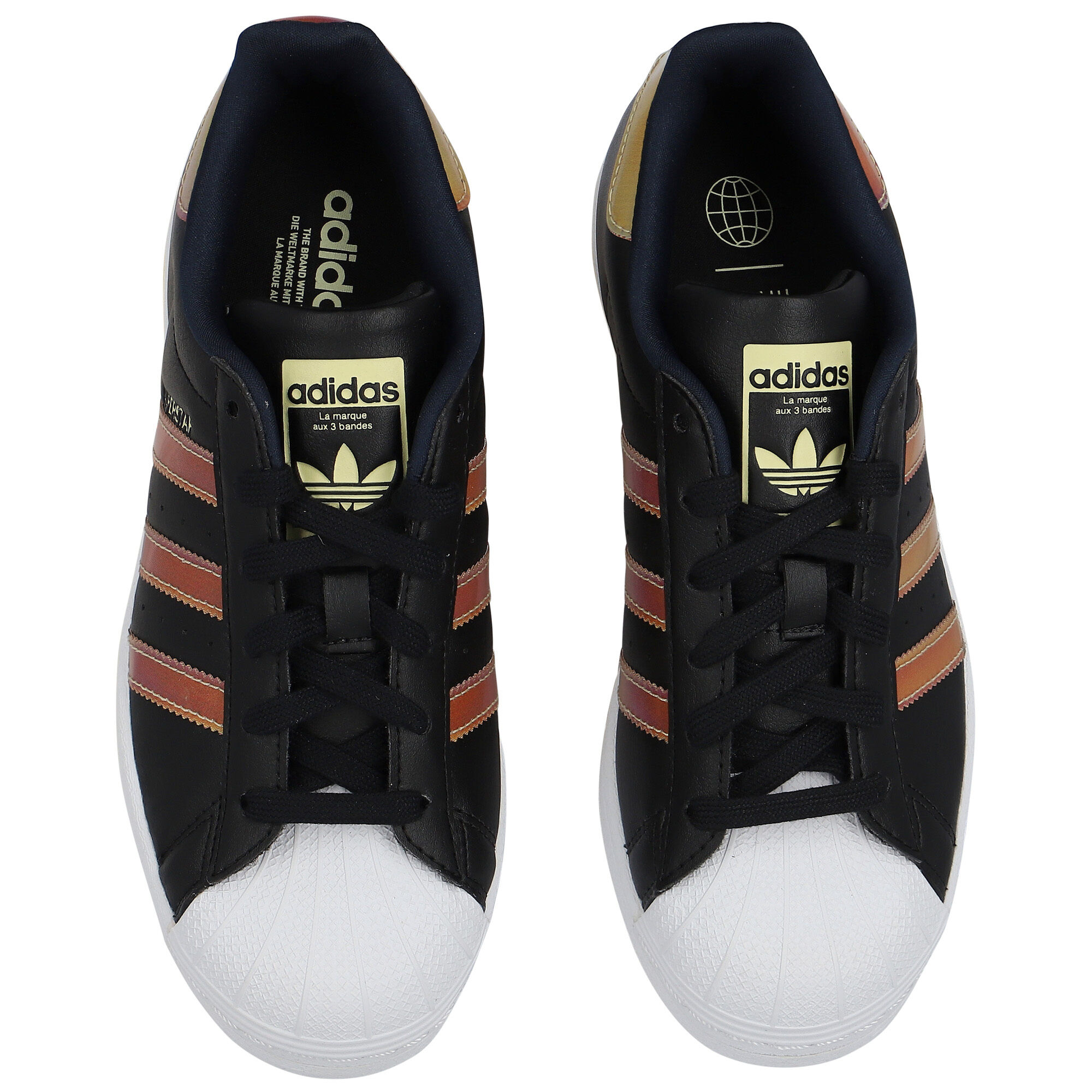 Adidas Kids Black Iridescent Superstar Trainers Junior Couture UK