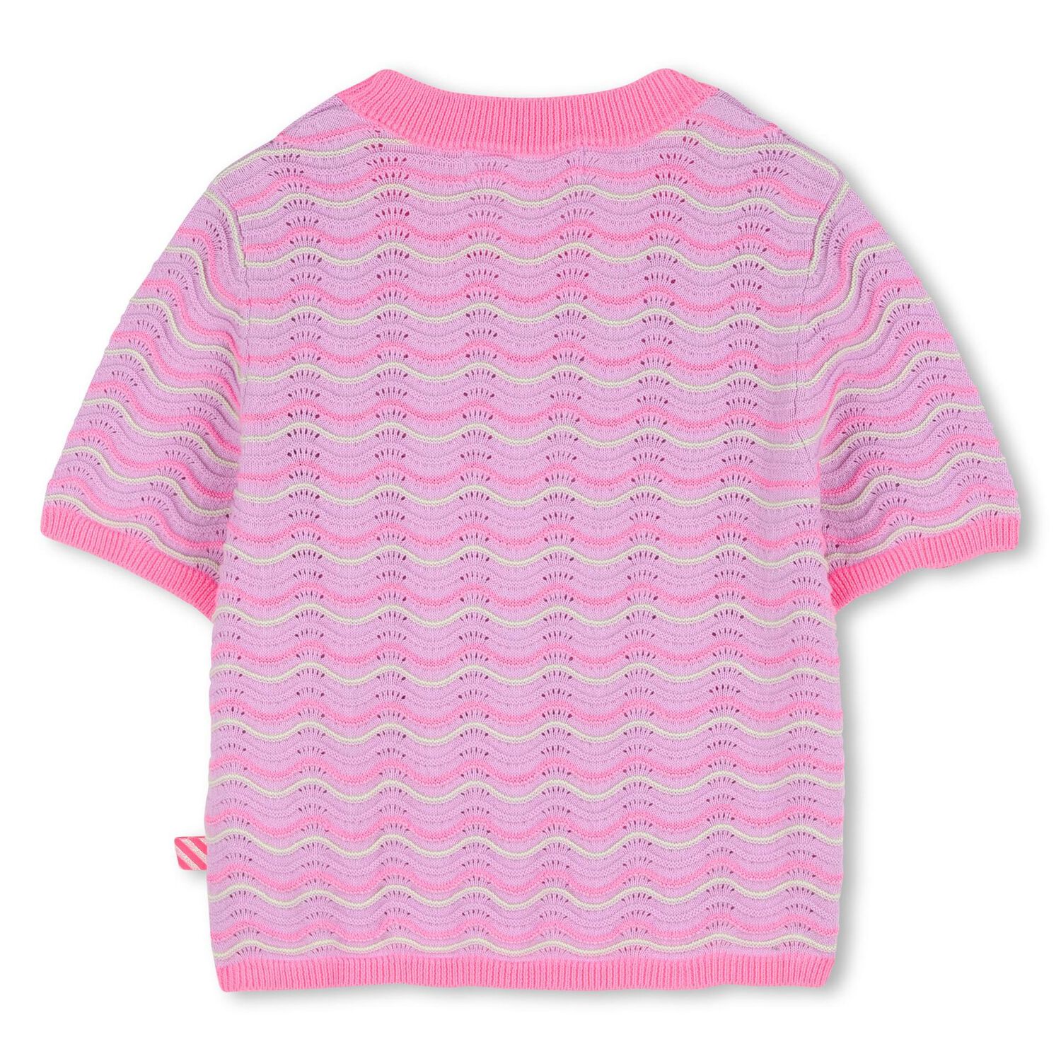 Girls Pink & Purple Crochet Knit Top, 1, hi-res
