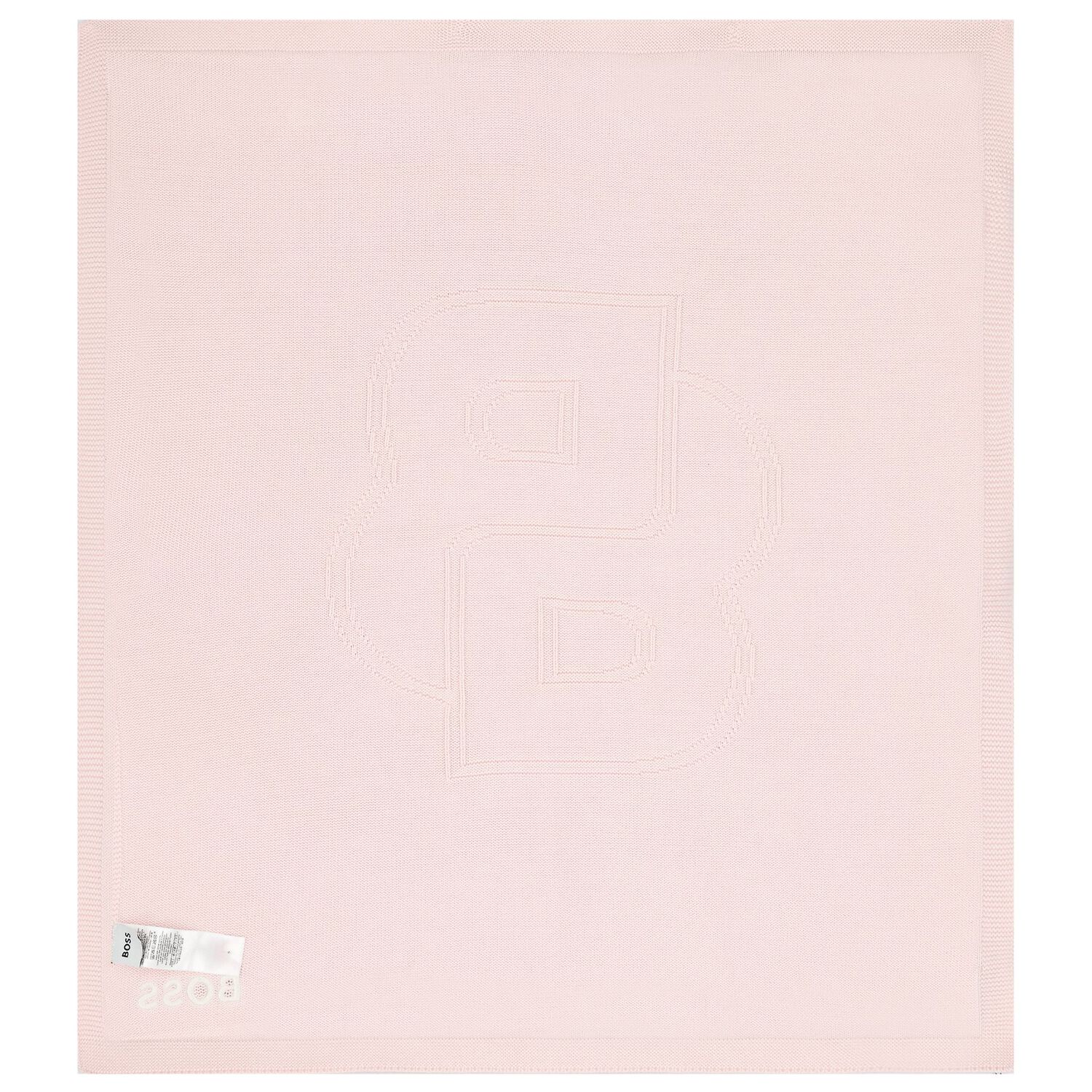 Baby Girls Pink Logo Knit Blanket, 1, hi-res