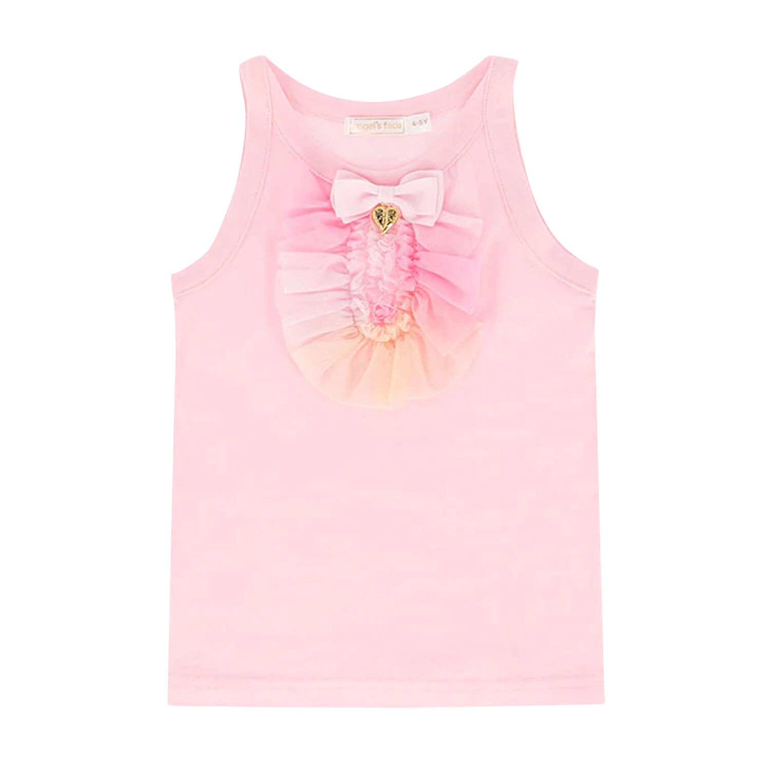 Girls Pink Tulle Ruffle Top, 2, hi-res image number null
