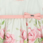 Younger Girls White & Pink Floral Dress, 2, hi-res