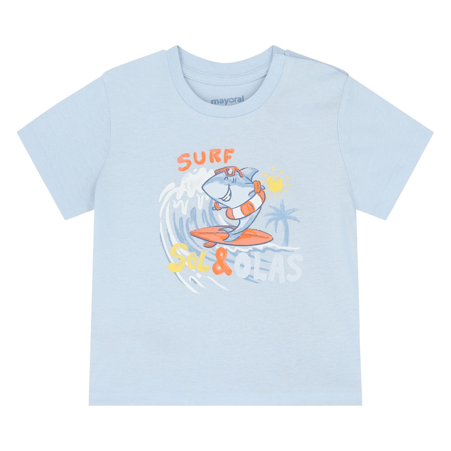 Younger Boys Blue Shark T-Shirt, 1, hi-res image number null