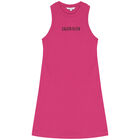 Girls Pink Logo Dress, 1, hi-res