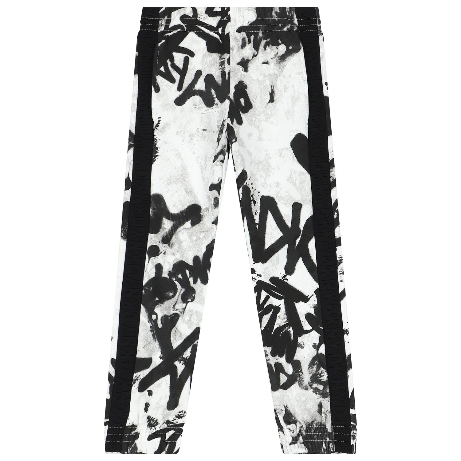 White & Black Graffiti Logo Joggers, 1, hi-res