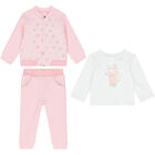 Younger Girls Pink & White Logo 3-Piece Tracksuit, 1, hi-res