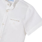 Boys White & Beige Shorts Set, 1, hi-res