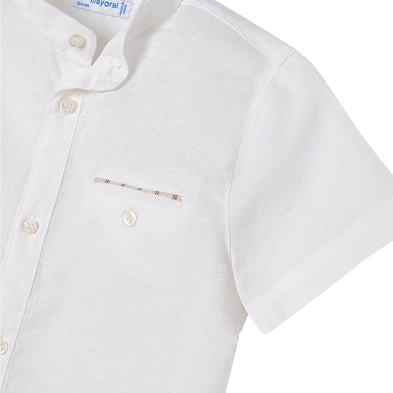 Boys White & Beige Shorts Set, 1, hi-res