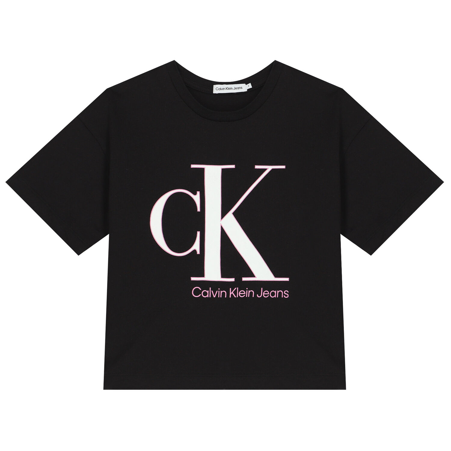 Girls Black Logo T-Shirt, 1, hi-res