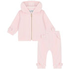 Younger Girls Pink Tracksuit, 1, hi-res