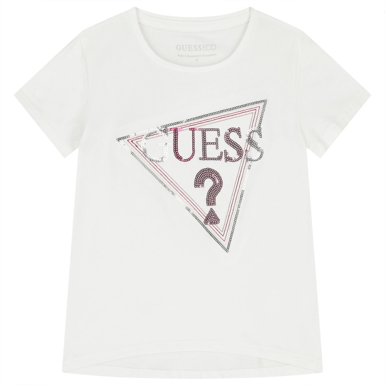 Girls White Embellished Logo T-Shirt, 1, hi-res